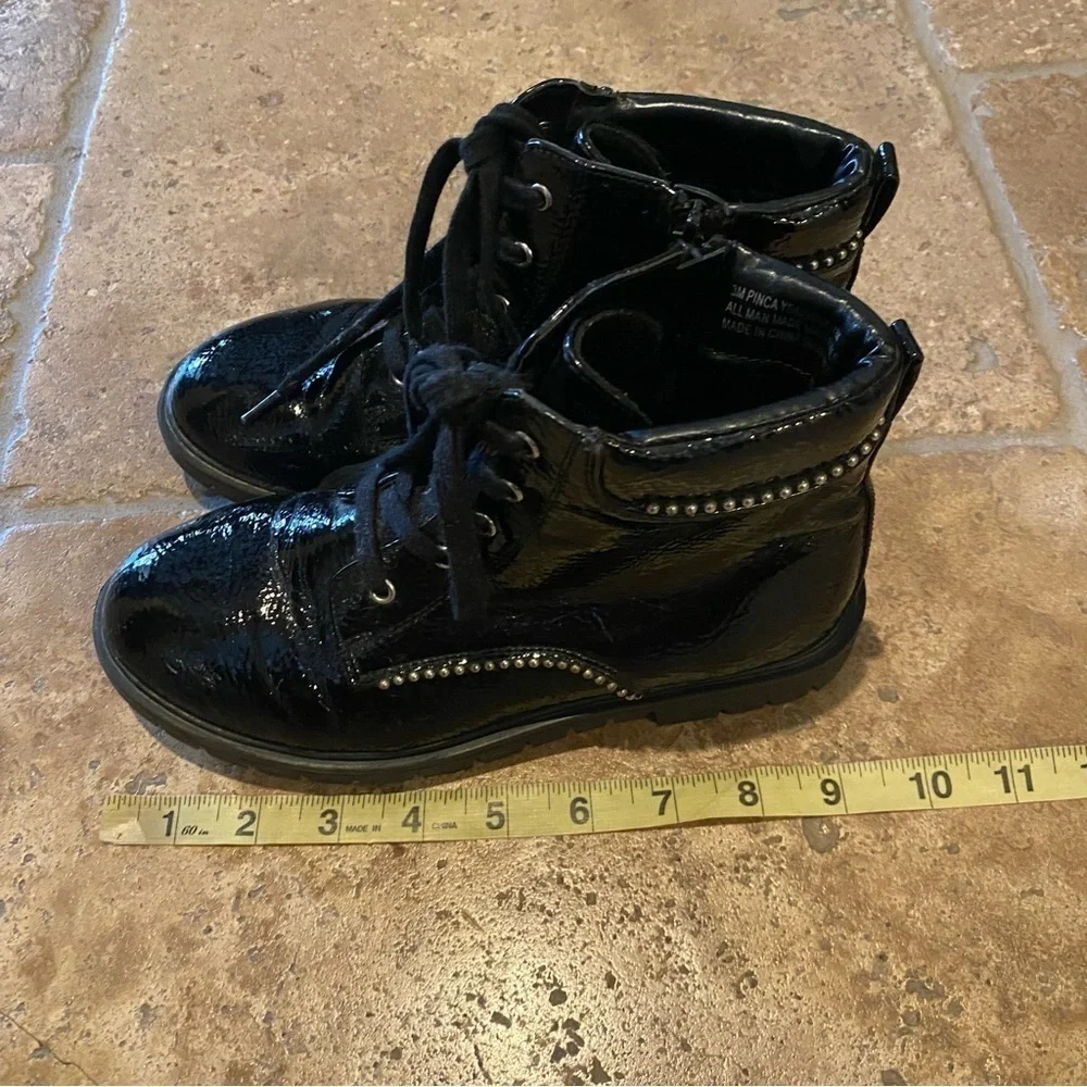 SUGAR Girls Kids Black Patent Ankle Boots Size 3M